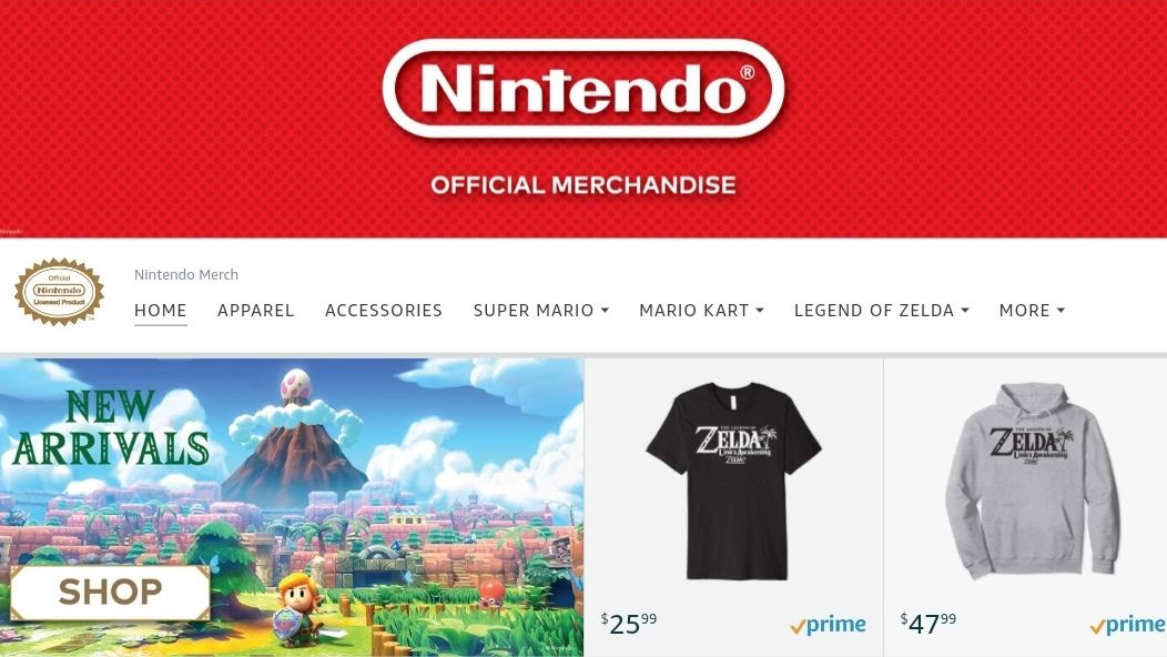 Вы сейчас просматриваете Nintendo открыла официальный раздел товаров на Amazon